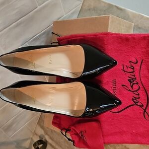 Christian Louboutin Pigalle Follies 85 Patent Black Heels